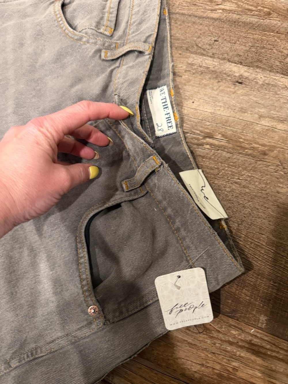 We The Free Washed Gray Cropped Wide-Leg Jeans - Picture 2 of 6